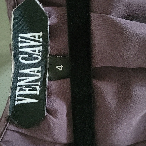 Vena Cava 100% Silk Purple and Navy  Dress Size 4 Short Sleeve - Picture 6 of 8